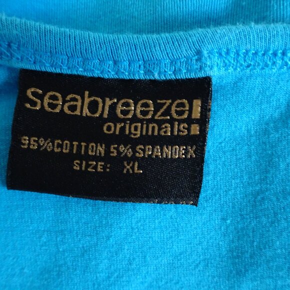 Seabreeze Women's Size XL Teal V-Neck S. Sleeve Cotton T-Shirt - Picture 4 of 5